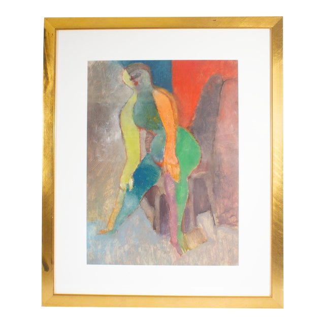 Oil on Paper Abstract Painting by Walter Stomps For Sale