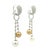 11mm South Sea Pearl Diamond 18k White Gold Huggie Drop Dangle Earrings, A Pair For Sale - Image 4 of 5
