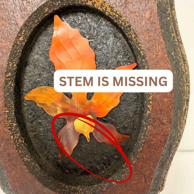 Vintage 3d Mushroom and Leaf Wood Wall Art Plaques Set 2 MCM Nature Metal Decor For Sale - Image 12 of 12