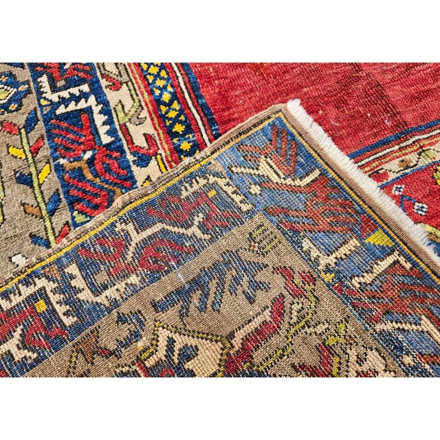 19th Century Anatolian Ladik Prayer Area Rug, Handwoven, Red & Yellow, 5' x 7' For Sale - Image 15 of 15