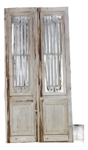 Late 19th Century Double French Doors With Metal/Glass - A Pair