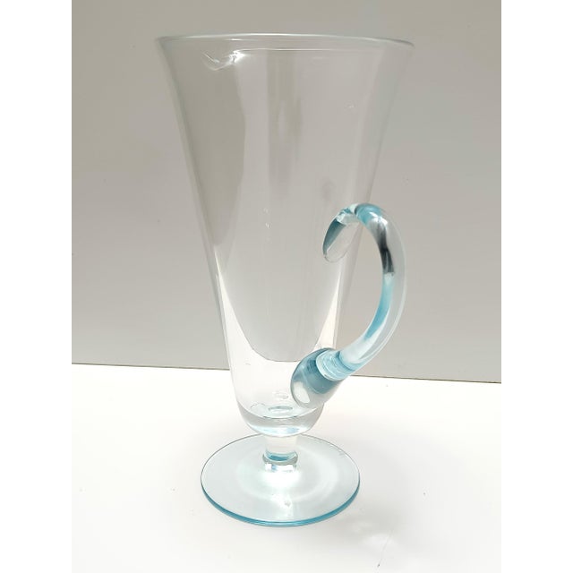 Light Blue Murano Glass Cocktail Glasses and Pitcher by La Murrina, 1980s, Set of 7 For Sale - Image 4 of 15