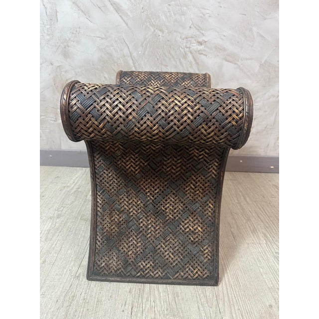 1930s Rattan and Wood Stool, 1930s For Sale - Image 5 of 14