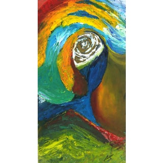 Ana Correa, Vibrant Colored Acrylic Abstract - the Eye of the Storm For Sale
