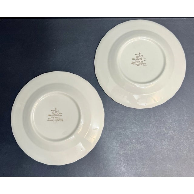 Add timeless Mid-Century elegance to your table with this lovely set of Vintage MCM Knowles Dolly Madison Salad Plates....