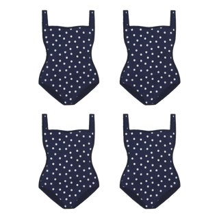 Polka Dot Swimsuit Cocktail Napkins - Set of 4 For Sale