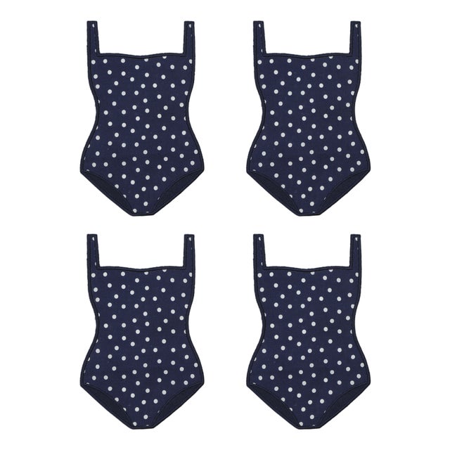 Polka Dot Swimsuit Cocktail Napkins - Set of 4 For Sale