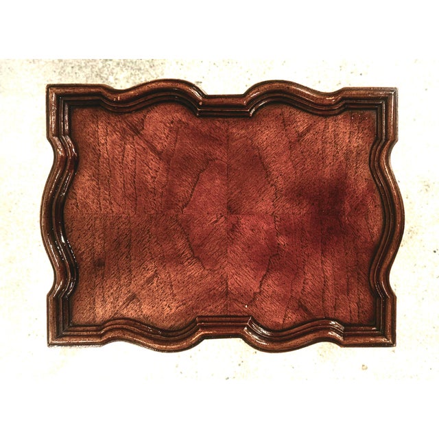 Brandt Vintage Mid-Century Brandt Faux Bamboo Walnut 2-Tier Side Table For Sale - Image 4 of 6