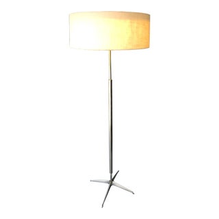 Mid Century Modern Brass Tripod Floor Lamp in Style of Paul McCobb For Sale