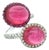 Italian 1980s Pink Tourmaline & Diamond 18k White Gold Bypass Ring, Size 6 For Sale