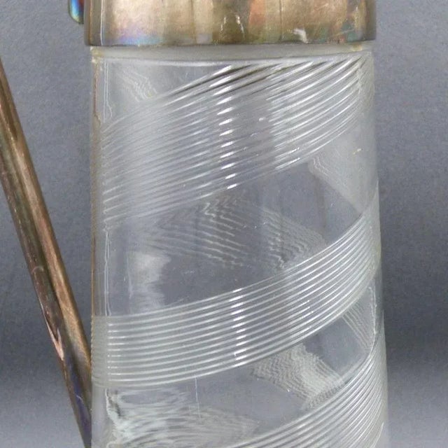 1930s Art Deco Glass and Silver-Plated Carafe, 1930s For Sale - Image 5 of 7