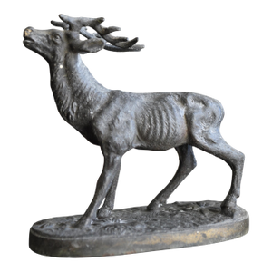 Antique Cast Metal Victorian Deer Stag Sculpture Figurine