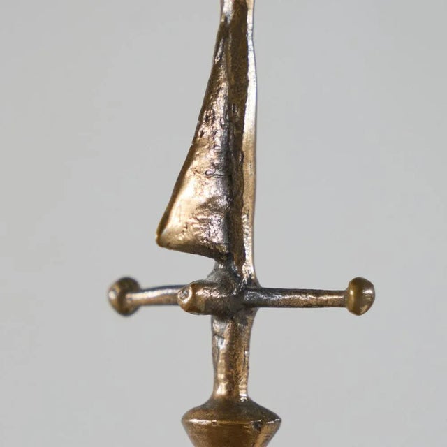 Silver Brutalist Anthropomorphic Candleholder in Bronze and Enamel by Zoltán Pap, 1970s For Sale - Image 8 of 10