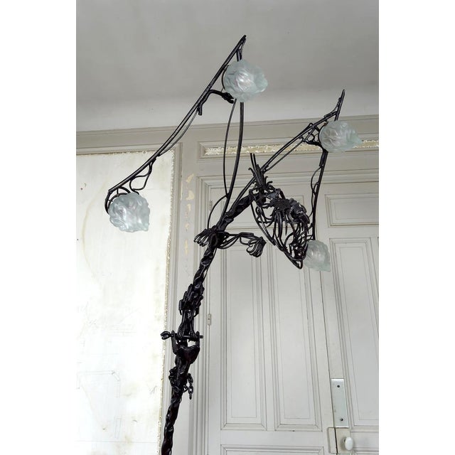 Vintage French Brutalist Sculptural Dragon Lamp in Wrought Iron, 1970s For Sale - Image 14 of 18