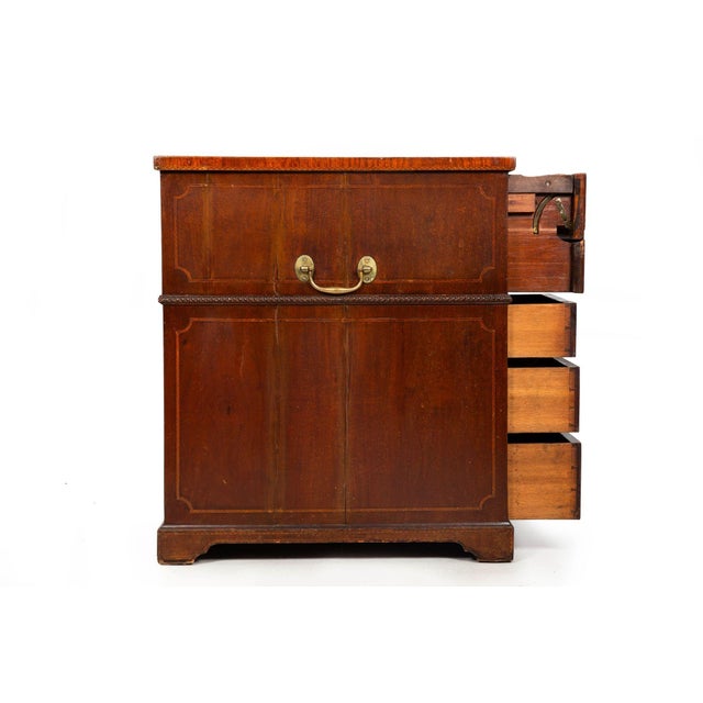 Wood English Mahogany Partner’s Pedestal Rent Desk by James Winter Ca. 1830 For Sale - Image 7 of 18
