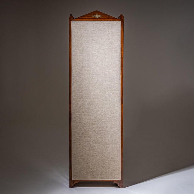 Five-panel screen in the Empire style with triangular upper sections and brass fittings. The frames are made of solid...