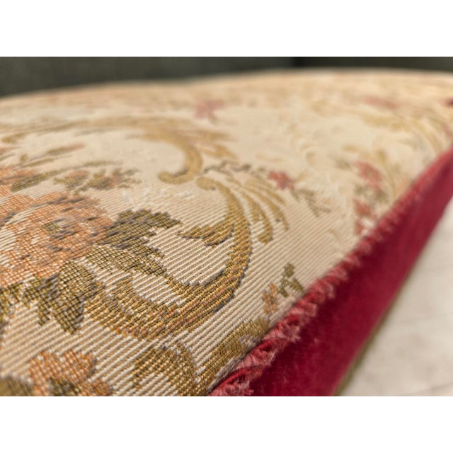 Danish 2-Seater Drop Arm Spanish Sofa in Green and Red Velour, 1970s For Sale - Image 14 of 18
