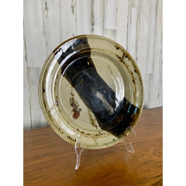 Mid-Century Modern 1980s Glazed Ceramic Charger For Sale - Image 3 of 13