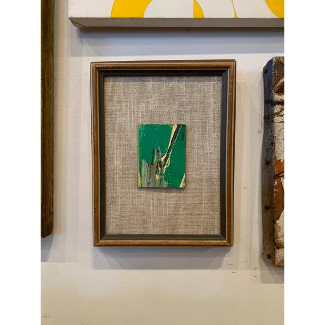 Small Green Abstract Painting made in 1978.