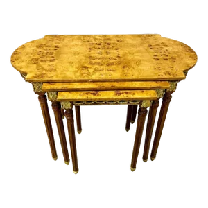 Nesting Table French Style Louis XV With Gold Details - Set of 3