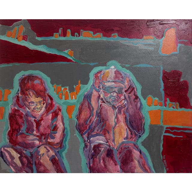 Acrylic painting on canvas, unframed Title "Friends" by Danka Krol This vibrant acrylic painting on canvas captures two...