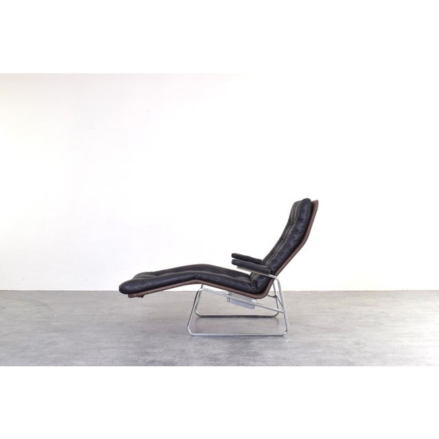 Metal Bauhaus Model Fenix Chaise Lounge in Leather and Chrome by Sam Larsson for Dux, 1960s For Sale - Image 7 of 15