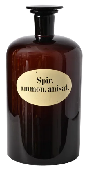 Antique Brown Glass Apothecary Bottle, 1890s