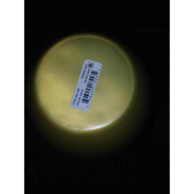 Metal Kassatex Nile Brass Electroplated Gold Waste Basket For Sale - Image 7 of 8