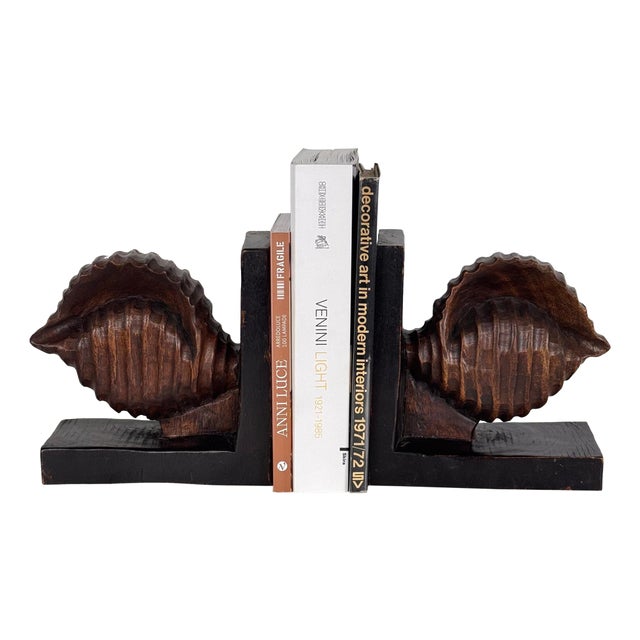 Art Deco Shell-Shaped Bookends, Italy, 1930s, Set of 2 For Sale