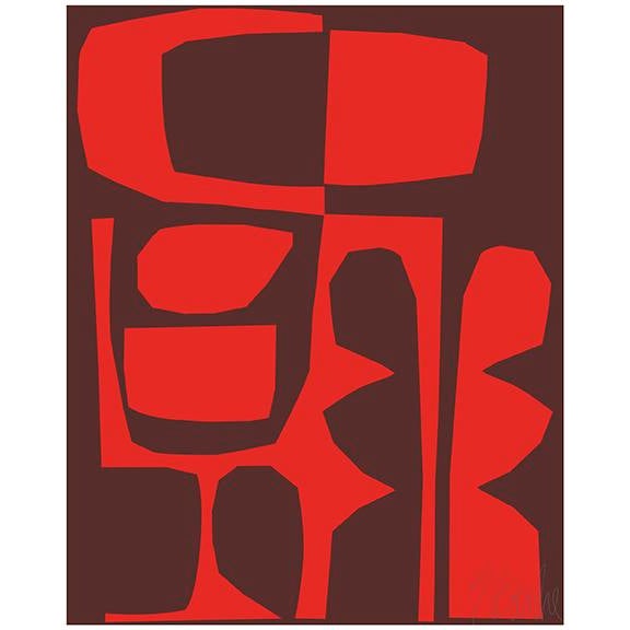 Paper Red on Deep Red Fine Art Print 30" X 38" by Liz Roache For Sale - Image 7 of 7