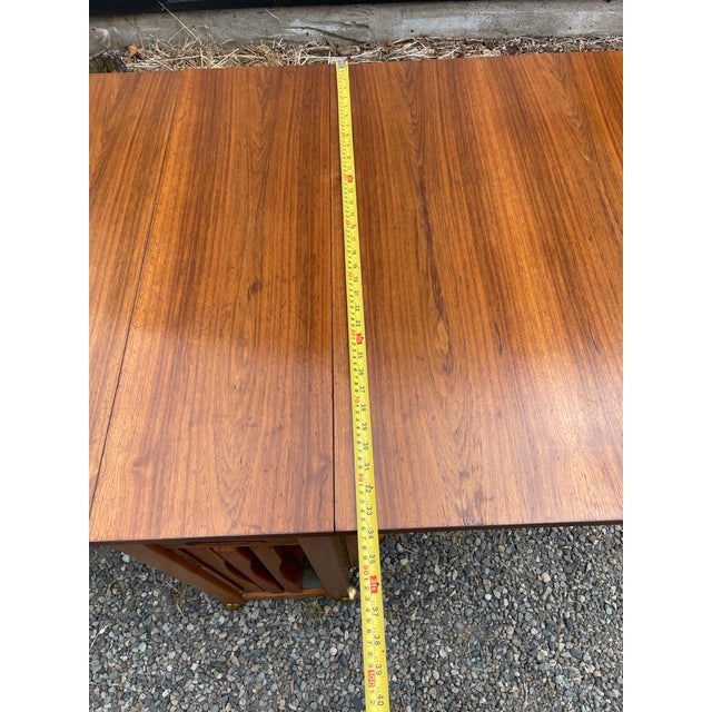 Wood Mid 20th Century Romanian Drop Leaf Dining Table & 4 Chairs For Sale - Image 7 of 11
