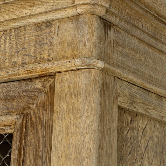 1900s French Louis XV Style Oak Vitrine With Mesh Screens For Sale - Image 9 of 18