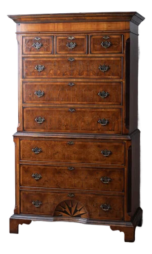 Georgian Style Oyster Veneer Tallboy Chest on Chest