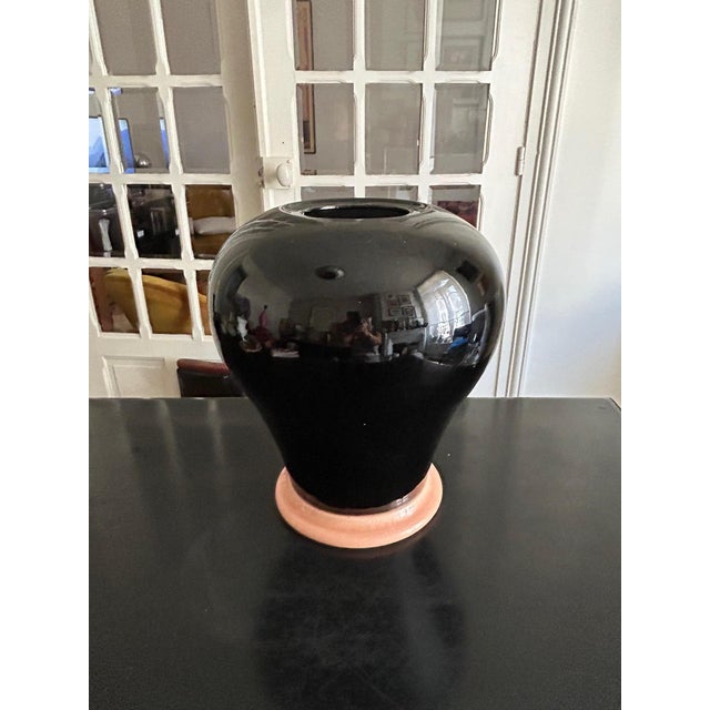 Large Enameled Ceramic Vase, 1980s For Sale - Image 11 of 11