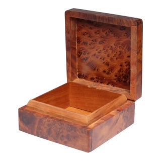 Mid-Century Burl Wood Box For Sale