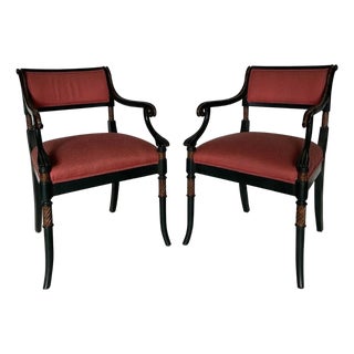 Early 20th Century Chic Pair of Regency Style Armchairs For Sale