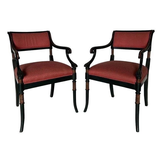 Early 20th Century Chic Pair of Regency Style Armchairs For Sale