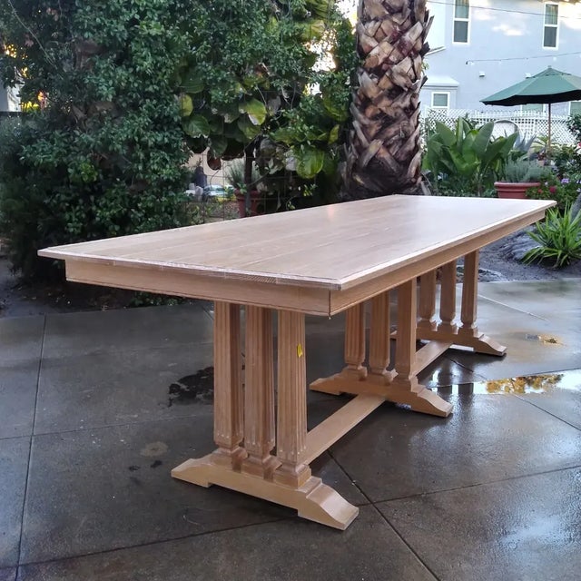 1980s Vintage Bleach Oak Wood Large Table Chairish