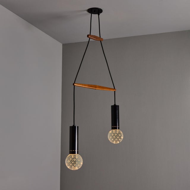1960s Gino Sarfatti Metal and Seguso Glass Pendant Chandelier for Arteluce For Sale - Image 16 of 18
