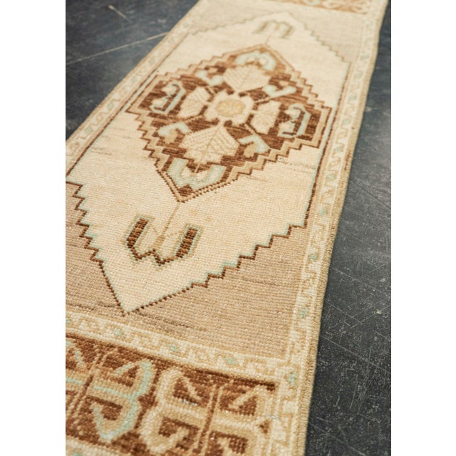 Textile Turkish Mini Rug Oriental Hand Knotted Vintage Rug 1'2" x 3'4" #21042 For Sale - Image 7 of 8
