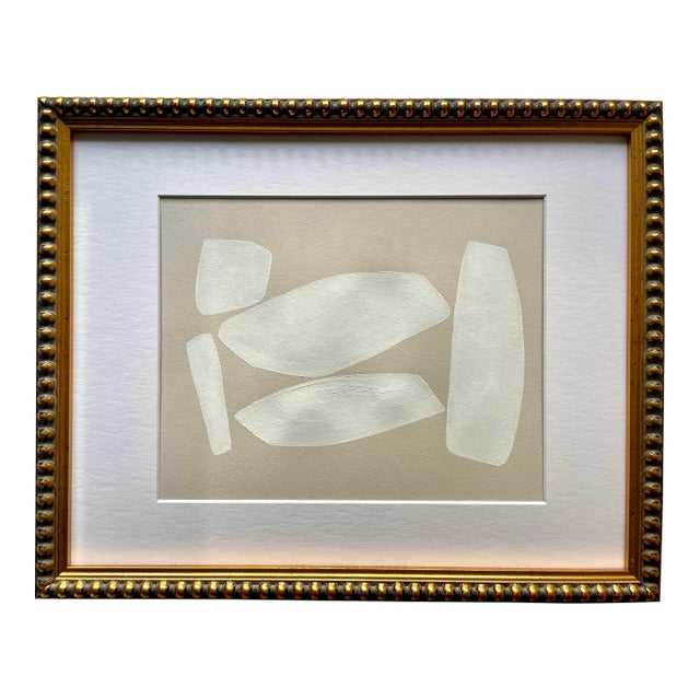 2025 "Fiocco Di Neve" Abstract Minimalist Painting on Paper by Artist r.k. Red For Sale