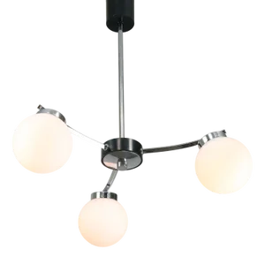 Mid-Century Modern Italian Chrome and Opaline Chandelier
