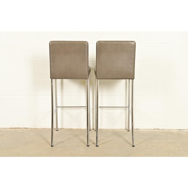 Steelcase Coalesse Modern Leather and Chrome Bar Stools, Set of Eight For Sale - Image 11 of 13
