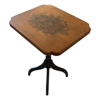 Hitchcock Vintage Stenciled Side Table For Sale