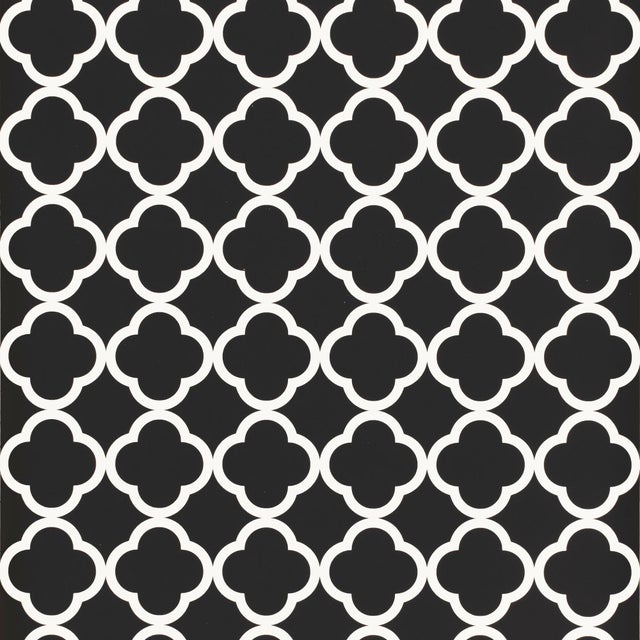 Contemporary Sample - Schumacher Morocco Wallpaper in Black For Sale - Image 3 of 3