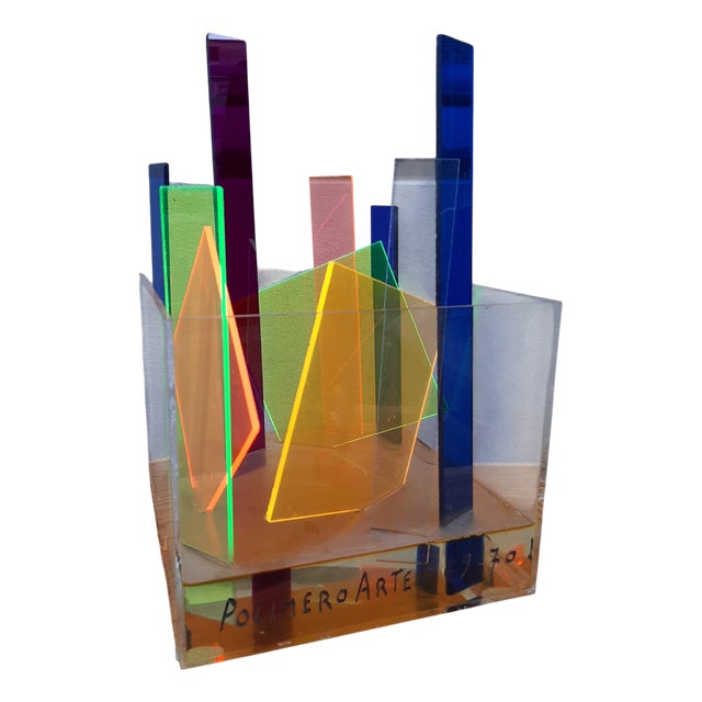 Glass Polimero Arte Sculpture by Ludovico Castiglioni, 1969 For Sale