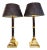 Art Deco Brass and Chrome Bamboo Effect Table Lamps, 1977, Set of 2 For Sale
