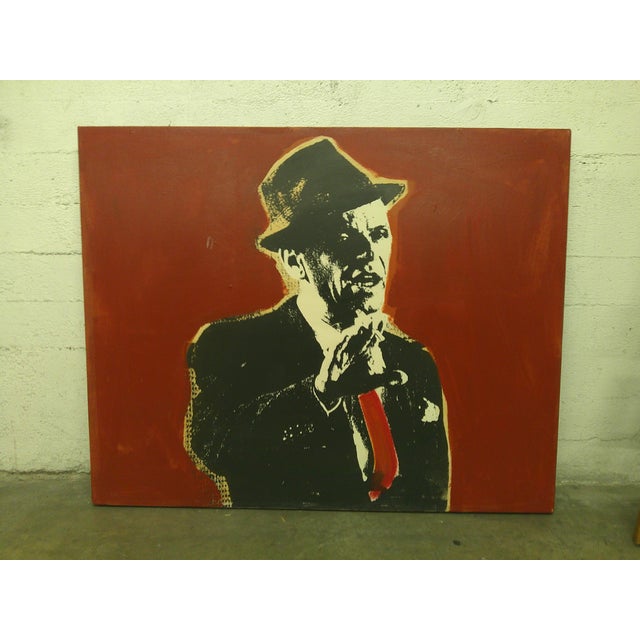 Pop Art Frank Sinatra Painted Silk Screen on Canvas by Patrick McCarty For Sale - Image 3 of 6