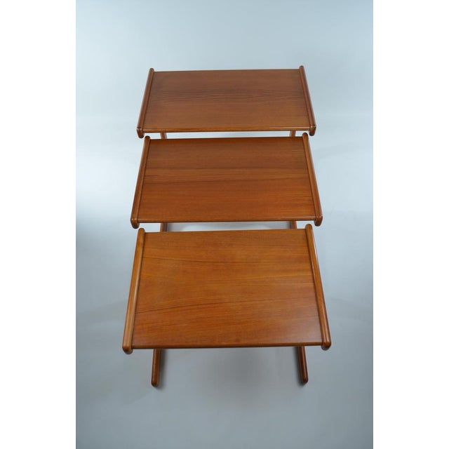 Wood Nesting Tables from Salin Nyborg, Danemark, 1960s, Set of 3 For Sale - Image 7 of 10