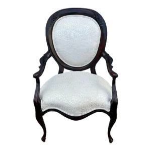 Early 20th Century Antique Victorian Style Mahogany Open Armchair